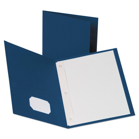 Oxford Leatherette Two Pocket Portfolio with Fasteners, 8.5 x 11, Blue/Blue, PK10, 10PK 57772